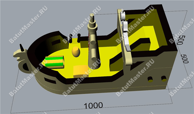 Макет надувного батута Пиратский корабль (1)